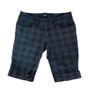 Black plaid Y2K Bermuda Long Shorts